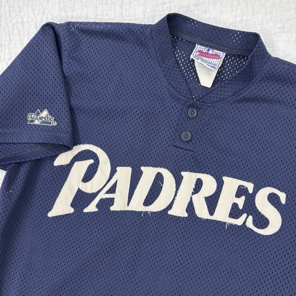 Vintage San Diego Padres Baseball Jersey Mens Large Blue MLB Baseball Majestic